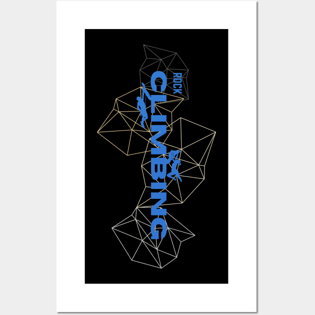 geometric rock climbing blue Wall Art by lmdesignco